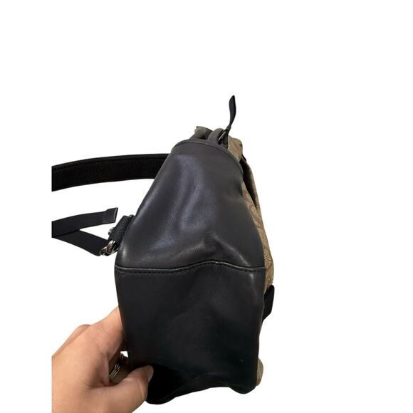 Coach Edge Pack Signature Canvas Black Brown Leather Sling Bag 89909 - Picture 4 of 16